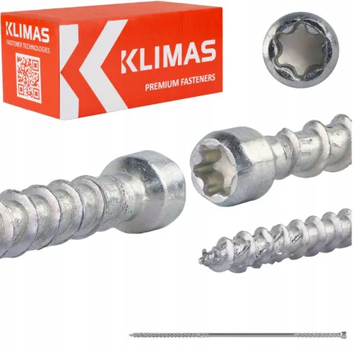 Klimas Holzbauschraube WKPC Doppelgewinde für Aufsparrendämmung - 50 Stk. - Schrauben für Dach- und Holzbau mit Doppelgewinde, schnelle Montage und hohe Auszugswerte. Ideal für Aufsparrendämmungen und Konterlatten, mit Wachsbeschichtung für weniger Einschraubmoment.