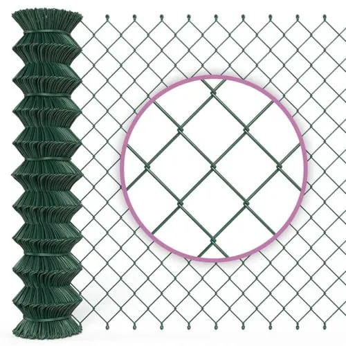 B!HOME Maschendrahtzaun Grün - Stabiler Gartenzaun mit Viereckgeflecht, ideal für Grundstücke und Tiergehege. Gesamtlänge 15 m, Höhe 80 cm, robustes Material für langfristige Nutzung.