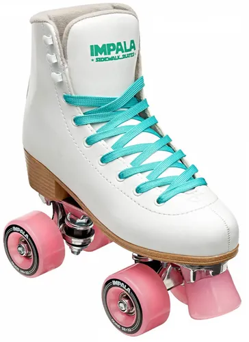 IMPALA QUAD SKATE Rollschuh white - 38 - Inliner Rollschuh aus veganen Materialien, gepolstert für höchsten Komfort und mit robusten 58mm Urethan-Rollen für ein geschmeidiges Fahrgefühl.