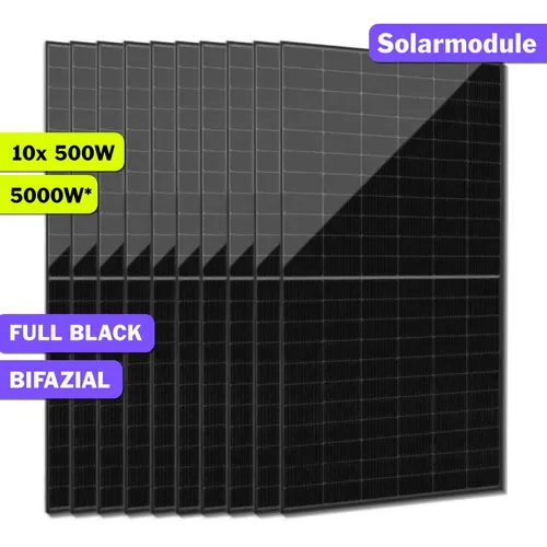 Jolywood 10x 500W Glas-Glas PV Modul - Bifaziales Solarmodul in Full Black - Solarmodule für Gewerbe und Heim, mit 23,6% Wirkungsgrad und 25 Jahre Garantie. Ideal für effiziente Energieerzeugung dank beidseitiger Nutzung.
