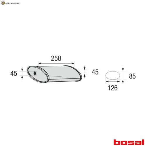Universal Mittelschalldämpfer BOSAL 248-059 - Schalldämpfer & Resonatoren, hochwertiger Mittelschalldämpfer mit optimaler Geräuschreduzierung für eine ruhige Fahrt und hohe Lebensdauer.