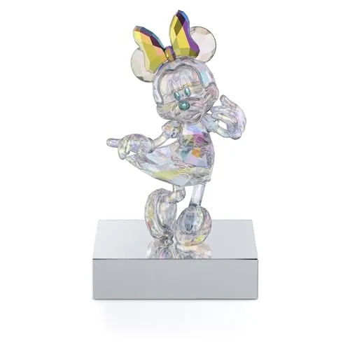 Swarovski Mickey & Friends Minnie Figurine - Sammlerfigur von Minnie Maus, gefertigt aus 638 Kristallfacetten mit Aurora Borealis Effekt, ideal als dekoratives Highlight in Ihrem Zuhause.