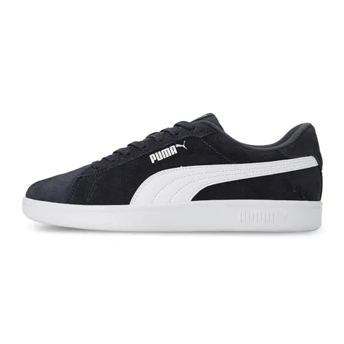 PUMA Unisex Smash 3.0 Sneaker - Parisian Night White Silver, 48 EU - Herren-Sneaker mit Schnürung für optimale Passgenauigkeit und gepolstertem Schuhkragen für hohen Tragekomfort.