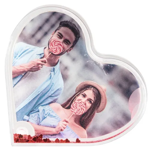 Hama Acryl Bilderrahmen Fotorahmen Fotohalter Wechselrahmen 9,4x7,6cm Bild Herz