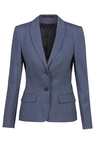 GREIFF Modern with 37.5® Damen Blazer Regular Mittelblau Pinpoint 40