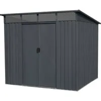 Gerätehaus mit Pultdach Skylight 4,5 qm - Gartenhäuser aus stabilem verzinkten Stahlblech, mit abschließbarer Doppelschiebetür und Oberlicht für optimale Belichtung.