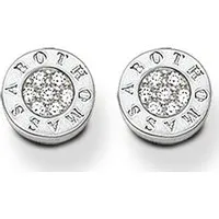 THOMAS SABO Paar Ohrstecker Classic Pavé Schwarz und Weiß - Modische Ohrringe aus 925er Sterlingsilber mit funkelnden Zirkonia, perfekt für jeden Anlass – vom Büro bis zur Feier. Inklusive Etui, ein ideales Geschenk!