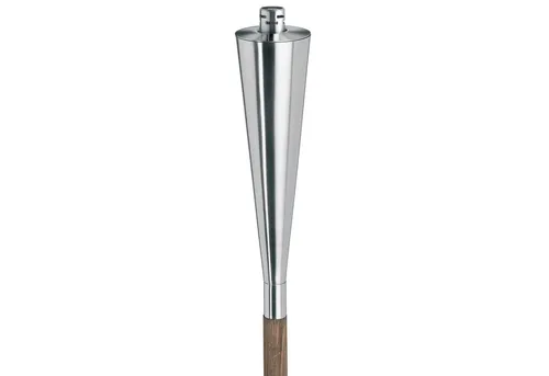 blomus Gartenfackel 'Orchos' - Hochwertige Edelstahlfackel - Dekorationsbeleuchtung, stilvolle Gartenfackel aus Edelstahl mit Holzstab, bietet eine Brennzeit von ca. 13 Stunden für stimmungsvolle Abende im Freien.