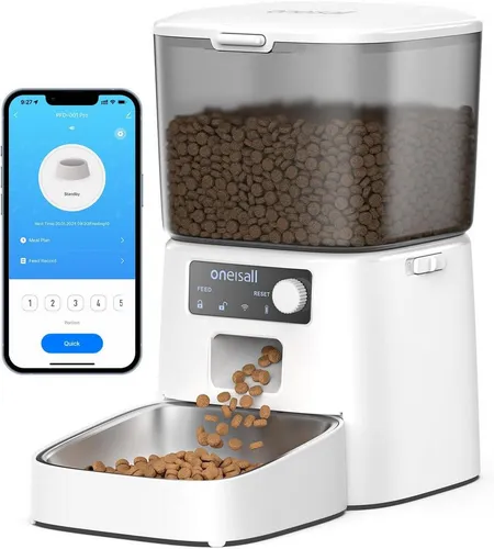 PurpurRain Katzen-Futterspender Oneisall 3.5L mit App-Steuerung - Intelligenter Futterautomat mit 3,5 L Kapazität und App-Steuerung für flexibles Füttern. Frische durch spezielle Versiegelung und präzise Portionskontrolle für bis zu 12 Mahlzeiten täglich.