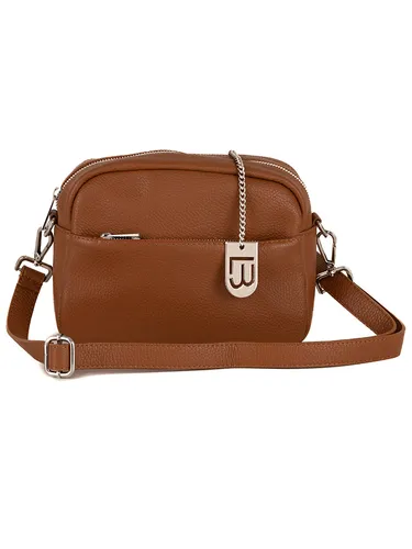 Lucca Baldi Leder-Umhängetasche "Cascina" in Braun - stilvoll und praktisch - Elegante Lucca Baldi Leder-Umhängetasche "Cascina" in Braun (B)22 x (H)18 x (T)9 cm. Mit verstellbarem Umhängeriemen und sicherem Reißverschluss bietet sie ausreichend Platz für Essentials. Hergestellt in Italien.