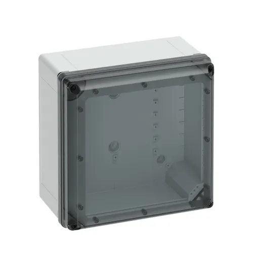 Spelsberg GEOS-L 3030-18-TO Leergehäuse - Industrie-Leergehäuse aus glasfaserverstärktem Polycarbonat, ideal für raue Umgebungen und Außeninstallation. Mit transparentem Deckel und IP66 Schutzart für höchste Sicherheit.