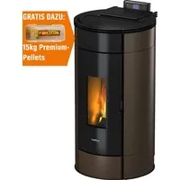 FreePoint Pelletofen Globe 10,5 kW schwarz-braun - Kaminöfen mit modernem Design, effizienter Heizleistung und umweltfreundlicher Pelletnutzung für wohlige Wärme in Ihrem Zuhause.