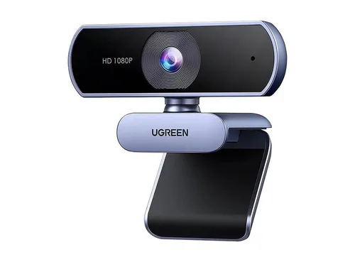 UGREEN Webcam Full HD 1080P/30fps USB A Webcam mit Mikrofon für PC, klares Stereo-Audio, automatische Lichtkorrektur, 85° Ansicht, USB Webcam für Live Streaming, Videoanrufe, Konferenzen