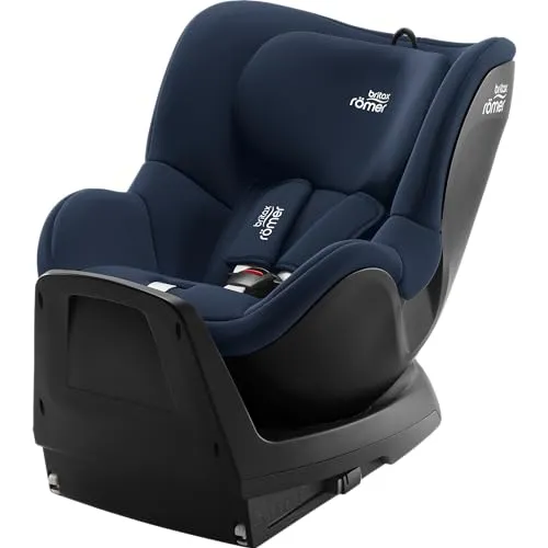 Britax Römer Dualfix Plus Night Blue - Reboarder für Kinder - Sonstige Kategorie, vielseitig nutzbarer Reboarder ab Geburt bis 4 Jahre mit 360° Drehfunktion für einfaches Einsteigen und Anschnallen.