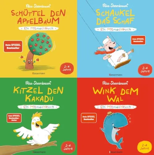 Schüttel den Baum - Interaktives Kinderbuch mit Postkarten - Beschäftigungsbücher für Kinder, fördert die Kreativität und Interaktion mit exklusivem Postkartenset für zusätzlichen Spaß.