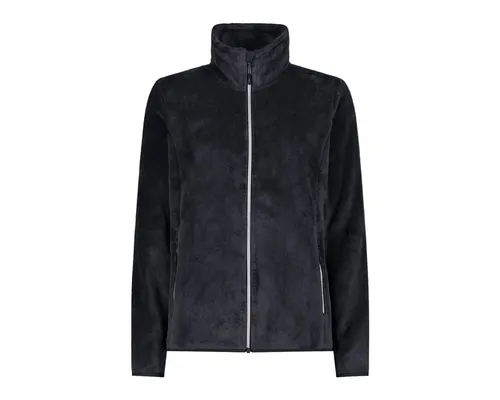 CMP Outdoorjacke WOMAN JACKET ANTRACITE-BIANCO - Vielseitige Damenjacke für jedes Wetter, ideal als Mid Layer oder solo. Hergestellt aus warmem HighLoft-Fleece, mit praktischen Reißverschluss-Taschen und optimalem Sitz dank elastischer Bündchen.