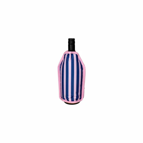 Gift Company Kühlmanschette Froid Streifen Flaschenkühler Weinkühler Blau / Rosa