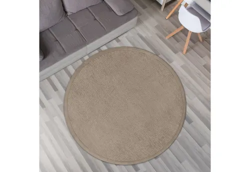 TT Home Teppich Kinderzimmer, Rund, Höhe: 24 mm, Krabbelmatte Babyzimmer Teppich Spielmatte Kinder Unifarben Rutschfest