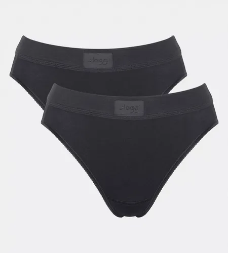 Sloggi 2P Double Comfort Tai Multi Schwarz - Funktionsunterwäsche für Damen – 2er-Pack Tai-Slips aus superweicher Baumwolle mit LYCRA® Technologie für optimale Flexibilität und perfekten Sitz. Hoher Beinausschnitt für maximale Bewegungsfreiheit und unsichtbare Abschlüsse.