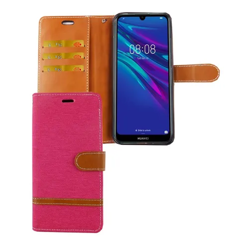 Handyhülle Schutz Case für Huawei Y6 (2019) Cover Tasche Wallet Etui Handyhülle