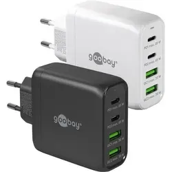 Goobay 64818 USB-CTM PD GaN Multiport-Schnellladegerät (68 W) - Vielseitiges USB-CTM PD GaN Schnellladegerät (68 W) in Weiß mit 2x USB-CTM- und 2x USB-A-Anschlüssen. Ideal für bis zu vier Geräte gleichzeitig – perfekt für Zuhause und unterwegs.