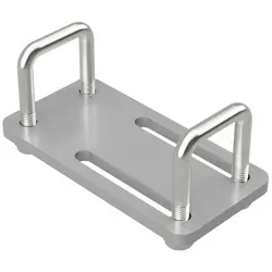 SUPROD Schrauben-Set 2 x U-Bügelschraube M10 mit Klemmplatte und Stopmuttern verzinkt M10, LW=41/41-121, LH=65 mm
