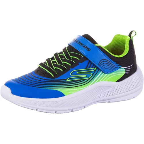 Skechers Microspec Advance Sneaker, Black/Lime, 33 EU - Sneaker mit farbenfrohem Mesh-Obermaterial, elastischen Schnürsenkeln und gepolsterter Innensohle für optimalen Komfort – ideal für aktive Kinder!
