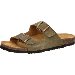 Lico Pantolette Alvaro Pantoffel grün 45 EU - Herren-Pantoletten aus hochwertigem Leder, ideal für den Sommer mit bequemem Schnallenverschluss und rutschfester Gummisohle für optimalen Halt.