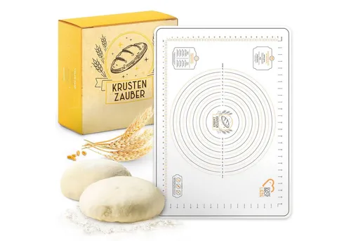 KRUSTENZAUBER Silikon Backmatte 50x70cm - BPA-frei und Antihaft für müheloses Brotbacken - Die KRUSTENZAUBER Silikon Backmatte bietet eine antihaftbeschichtete Oberfläche, die das Einfetten überflüssig macht. Ideal zum Ausrollen aller Teigarten – für ein sauberes und unkompliziertes Backerlebnis in jeder Küche.