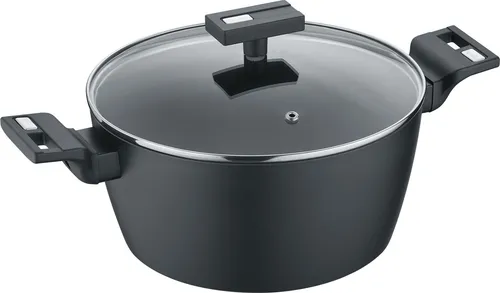 Berndes Kochtopf b.smart - Schwarz, Aluminium 20 cm - Hochwertiger Kochtopf aus recyceltem Aluminium mit mehrschichtiger Antihaftversiegelung, ideal für alle Herdarten inklusive Induktion. Perfekt für gesundes Kochen!