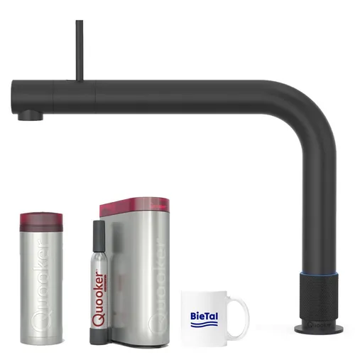 QUOOKER Wassersprudler mit PRO3 Reservoire & CUBE für sprudelndes Wasser - Armaturen mit Quooker PRO3 für kochendes Wasser und CUBE für gekühltes sprudelndes Wasser. Energiesparend, platzsparend und ideal für jede moderne Küche.
