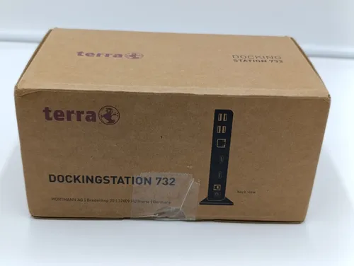TERRA MOBILE Dockingstation 732 - USB-A C Dual Display mit 5V 4A Netzteil, ideal für den Anschluss von bis zu zwei Bildschirmen und Peripheriegeräten