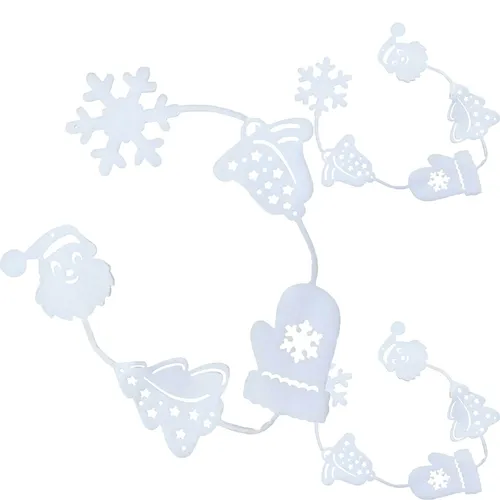 C121072 Weihnachts-fenster- Und Wanddekoration Aus Styropor, Lichterkette, Weiß, 3 Stück