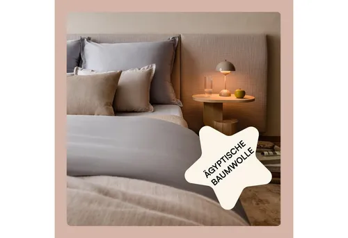 Amqua Luxus Mako Satin Bettwäsche-Set - Bettwäsche-Set aus 100% ägyptischer Baumwolle, Oeko-Tex zertifiziert, atmungsaktiv und besonders langlebig für langanhaltenden Schlafkomfort.