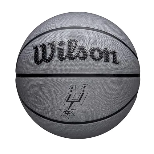 Wilson NBA Team Tribute Solid Basketball, Mit Pro-Nähten, Luftstabilität und Performance-Außenhülle, Für das Spiel im Freien, Material für alle Oberflächen, Team: Los Angeles Lakers, Gelb, Größe 5