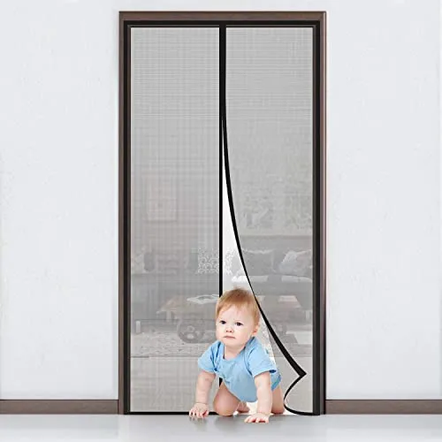 MYCARBON Fliegengitter Tür Magnet 140x240cm Insektenschutz Balkontür Fliegenvorhang Klebmontage ohne Bohren für Balkontür Wohnzimmer Schiebetür Terrassentür