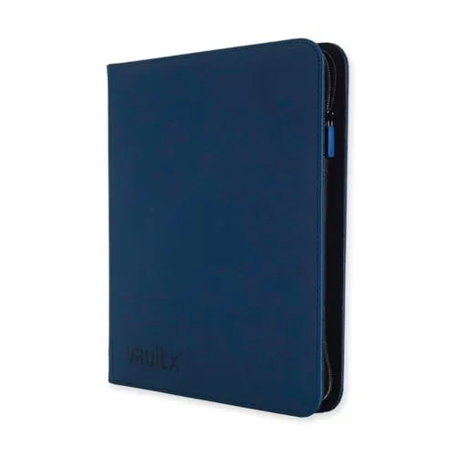 Vault X 12 XL-Taschen-Trading-Kartenordner mit Reißverschluss, 624 Karten, Premium Exo-Tec-Albummaterial, 26 seitlich ladbare Seiten, Sammelordner für Sammelkartenspiele, Sportkarten, TCG (Blau)