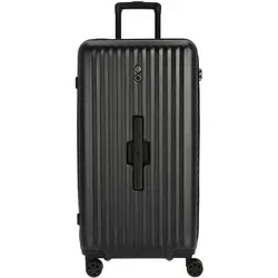 Echolac Celestra Supertrunk - 75 cm Trolley (schwarz) - Robuster 4-Rollen-Trolley mit 90 l Volumen für mehrtägige Reisen. Leichtes Design (4,40 kg) und praktische Funktionen wie TSA-Schloss und Raumteiler sorgen für Komfort und Ordnung.