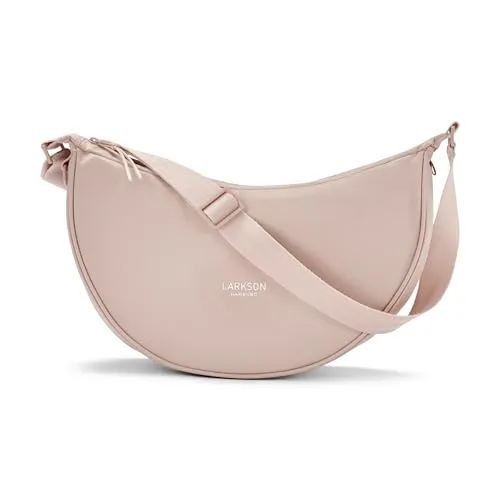 LARKSON Crossbody Bag Damen Herren Rosa - Solveig Medium, modernes Halbmond-Design, verstellbarer Schultergurt und wasserabweisend