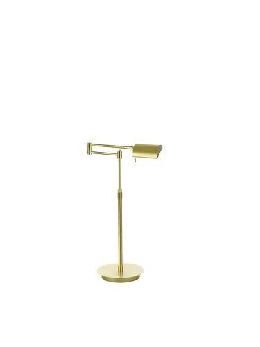 HELL-höllisch gutes Licht Bridge-Tischleuchte 1-flammig messing - Hochwertige Tischleuchte in edlem Gold, Höhe 60 cm, ideal für stilvolle Akzente in Ihrem Zuhause. Perfekt für den Wohnbereich oder als Schreibtischlampe.