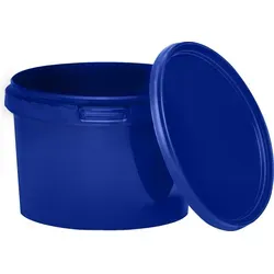 BenBow Eimer mit Deckel 0,5L x1 Blau - lebensmittelecht, stabil, luftdicht, auslaufsicher, geruchsneutral - Plastikeimer mit Henkel - leer - Blau