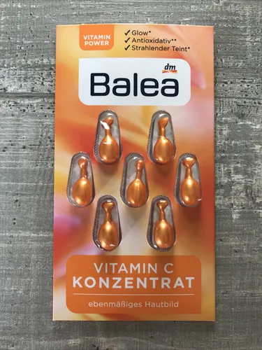 Balea Konzentrat Vitamin C, 7 Kapseln - Vitamin C Präparate mit hochdosiertem Vitamin C für ein strahlendes Hautbild und antioxidativen Schutz.