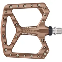 Wolf Tooth Ripsaw Pedals - Espresso Plattform-Pedal - Fahrradpedale mit rutschfester Oberfläche und robustem Design, ideal für ultimative Kontrolle und Komfort beim Fahren.