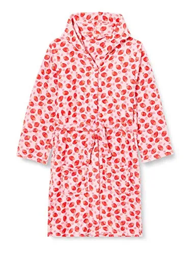 Playshoes Unisex Kinder Fleece-Bademantel Morgenmantel, Erdbeeren, 146/152