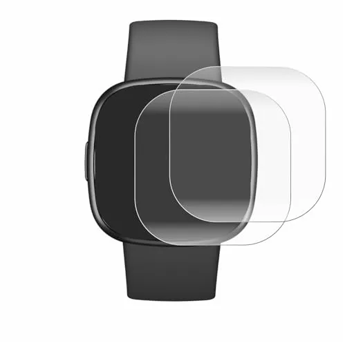 BROTECT 2 Stück Full-Cover Schutzfolie für Fitbit Sense 2 Full-Screen Displayschutz-Folie [3D Curved, Anti-Fingerprint, Kristall-Klar]