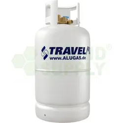 ALUGAS Travel Mate Gastankflasche 27,2 Liter, 80% Multiventil - Gastank für Wohnmobile und Camper, schnell nachrüstbar und ideal für sorgenfreies Reisen mit Gasversorgung.