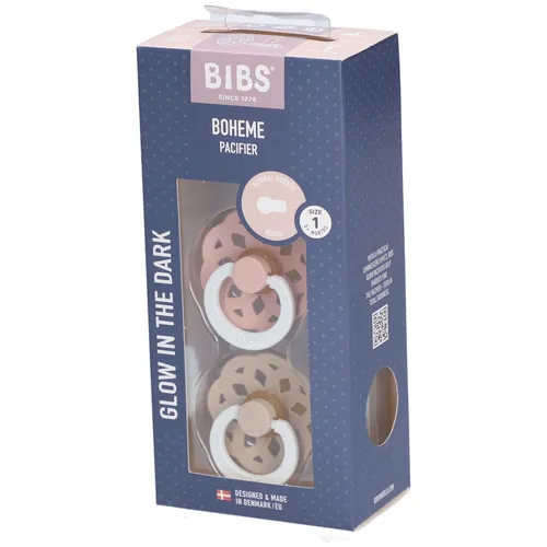BIBS Boheme Glow in the Dark Schnuller Gr. 1, 0-6 Monate, Blush/Vanilla