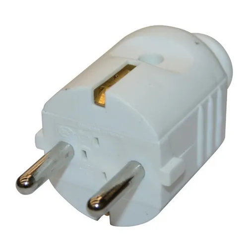 5x Schukostecker Schuko Stecker Schutzkontakt 16A 230V Weiß