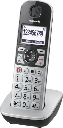 Panasonic KX-TGQ500GS Seniorentelefon - Schnurloses DECT IP-Telefon mit großen Tasten und Notruftaste, ideal für Senioren und hörgerätekompatibel