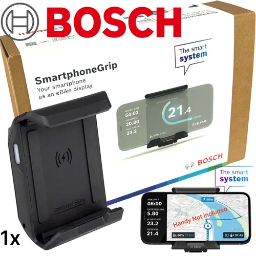 Bosch Smartphone Grip BSP3200 - Handyhalterung mit Induktionsladung - Elektrofahrradteile: Praktische Handyhalterung mit induktiver Ladefunktion, perfekt für E-Bikes und Hybrid-Fahrräder, sorgt für sicheren Halt und einfache Bedienung unterwegs.